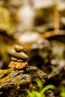 Stacked Rocks with Moss