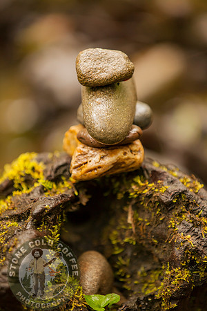 Stacked Rocks with Moss 1